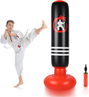 2 x RAW Customer Returns Dripex Inflatable Punching Bag Free Standing Floor Punching Bag for Children 160cm, Red - RRP €19.66