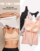 1 x Brand New STARBILD Women s Undershirt Bra Shirt Basic U-Neck Built-in Bra Wire-Free Padded Tank Tops 2 Pack - RRP €45.99