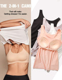 1 x Brand New STARBILD Women s Undershirt Bra Shirt Basic U-Neck Built-in Bra Wire-Free Padded Tank Tops 2 Pack - RRP €45.99