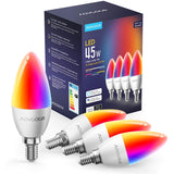 1 x RAW Customer Returns Aoycocr Smart LED Lamps E14 Alexa WiFi Light Bulb 5W 400LM 2700K-6500K Music Dimmable Bulb 16 Million Colors No Hub Required Compatible with Echo Google Home 4 Pack Energy Class A  - RRP €23.14