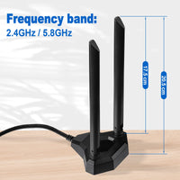 4 x RAW Customer Returns Eightwood WiFi Antenna 2.4G 5.8G Desktop Router Dual Antenna Signal Booster Magnetic Base with 200cm RP-SMA Extension Cable for WiFi Cards PCI Card - RRP €71.96