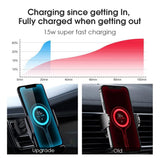 1 x RAW Customer Returns AmazeFan Wireless Car Charger 15W Qi Charger Fast Charger Touch Screen for iPhone Samsung Huawei etc. Car Phone Holder 360 Rotation, Electromagnetic Induction Silver - RRP €32.98