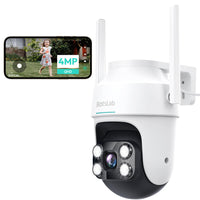 1 x RAW Customer Returns BOTSLAB 4MP Outdoor Surveillance Camera, 2.4 5GHz WiFi IP Camera Surveillance with 30M Color Night Vision, 360 Auto Tracking, 8X Digital Zoom, AI Person Detection Vehicle Detection, Siren, 2-Way Audio - RRP €89.99