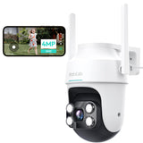 1 x RAW Customer Returns BOTSLAB 4MP Outdoor Surveillance Camera, 2.4 5GHz WiFi IP Camera Surveillance with 30M Color Night Vision, 360 Auto Tracking, 8X Digital Zoom, AI Person Detection Vehicle Detection, Siren, 2-Way Audio - RRP €89.99