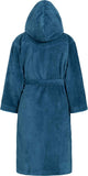 1 x RAW Customer Returns Morgenstern bathrobe children teenagers I hood I 100 cotton I velour I long I 11-12 years I 146-152 cm I blue - RRP €43.31