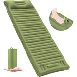 1 x RAW Customer Returns WGYTECH Self-Inflating Camping Sleeping Pad, 10cm Thickened Camping Air Mattress with Pillow and Foot Press Pump, Outdoor Inflatable Ultralight Sleeping Pad for Hiking, Beach, Travel and Tent Green  - RRP €28.22