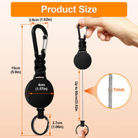 1 x RAW Customer Returns Retractable Badge Holder, 3pcs Retractable Badge Holder Keychain, Durable Carabiner Keychain, Extendable Keychain Badge Holder for Teacher, Doctor, Nurse Black Black Black  - RRP €9.9