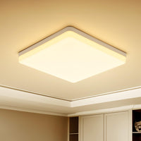 1 x RAW Customer Returns Yafido LED ceiling light flat square ceiling lamp 48W - modern daylight lamp warm white 3000K living room lamp kitchen lamp LED ceiling lighting for bedroom hallway office balcony dining room 30 H4cm - RRP €32.99