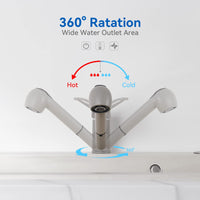 1 x RAW Customer Returns Kitchen faucet extendable, Auralum kitchen faucet with extendable shower, kitchen mixer tap with 2 jet types, 360 swivel kitchen faucet, high pressure kitchen sink faucet, granite gray - RRP €53.99