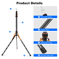 1 x RAW Customer Returns Soonpho Carbon Fiber Light Stand with 180 Reversible Legs, 1 4 -3 8 Screw Adapter and Bag, 86.6 220cm Portable Travel Tripod for Outdoor Photography, Speedlite Strobe Softbox - RRP €78.0