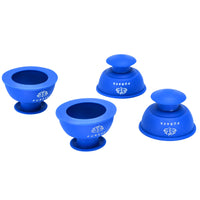 1 x RAW Customer Returns PURAVA silicone cupping set for fascia and trigger points in blue 4 pieces - suction cups for massaging deep tissue, for relaxation and pain relief, stimulates blood circulation - 6.6 x 5.1 cm - RRP €18.99