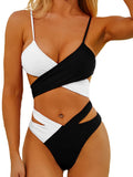 1 x RAW Customer Returns Tofern Women s Bikini Set Cross Bandage Two Piece Swimsuit High Waist Sexy Modern Swimsuit - RRP €29.45