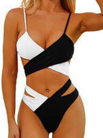 1 x RAW Customer Returns Tofern Women s Bikini Set Cross Bandage Two Piece Swimsuit High Waist Sexy Modern Swimsuit - RRP €33.26