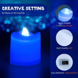 1 x RAW Customer Returns Pack of 24 LED tea light candles with battery, blue electric LED flameless votive candles, flickering flame LED tea light candles for outdoor party garden Halloween Christmas wedding decoration - RRP €12.34