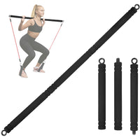 1 x RAW Customer Returns Topfinder Resistance Bands Bar, Portable Pilates Bar Training Bar Resistance Bands Bar for Fitness Bands Strength Training Yoga Fitness Equipment for Home Black  - RRP €30.24