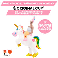 1 x RAW Customer Returns AirSuit Inflatable Magical Unicorn Costume Fun Inflatable Costume Adult Size Comfortable Polyester Resistant Inflation system included OriginalCup  - RRP €42.99