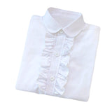 1 x RAW Customer Returns BIENZOE Girls School Uniform Long Sleeves White Blouse XL - RRP €22.46