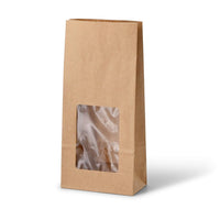 1 x RAW Customer Returns Block bottom bags size M with viewing window, biodegradable, 500 pieces. I Paper bags made of uncoated kraft paper with a window made of bioplastic PLA. I Biscuit bags, tea bags, pastry bags and much more. - RRP €69.9