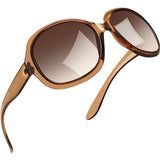 1 x RAW Customer Returns Joopin Polarized Sunglasses Women Brown UV400 Oversized and Sunglasses Trendy Classic Vintage Ladies Sun Groove Large Light Brown  - RRP €22.78