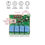 1 x RAW Customer Returns MHCOZY 4 Channel USB Smart WiFi Wireless Relay Switch Module 5V AC DC 7-32V, eWelink 2.4G App RF Remote Control, Work with Alexa Google Home - RRP €31.16