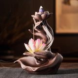 1 x RAW Customer Returns Backflow Incense Holder, Reverse Flow Incense Burner Incense Holder, Lotus Waterfall Incense Holder, Aromatherapy Ornament, Zen Decorations, Home Decor - RRP €25.69