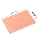 1 x Brand New QUARKZMAN Silicone Dish Drying Mats Set 11.8 x 7.9 Dish Drainer Pad Heat Resistant Suitable for Kitchen Counter, Refrigerator, Drawer Pink - RRP €20.4