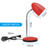 1 x RAW Customer Returns Aigostar desk lamp children retro, LED reading lamp, suitable for E27 model LED light bulb max 11 W , lamp without light bulb, table lamp with flexible metal arm, bedside lamp, desk lamp, red - RRP €23.99