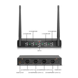 1 x RAW Customer Returns Debra Wireless Headworn Microphone, Wireless Microphone System, Adjustable Frequency 100 m Wireless Reception Distance for Party Home DJ Church with 4 Bodypack B  - RRP €149.0