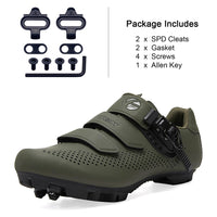 1 x RAW Customer Returns Men Women MTB Shoes, Mountain Bike Shoes Compatible with SPD Pedals 2 Bolts with Cleats, Cycling Shoes Men Women Outdoor Green 42 EU - RRP €63.52