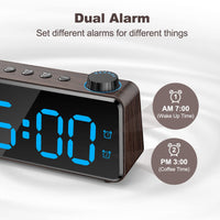 1 x RAW Customer Returns ANJANK Digital Alarm Clock Radio - Dual Alarm Clock with Day of the Week Weekend, 0-100 Dimmer, USB Port, Snooze, Large Display, Easy to Use, Digital Clock for Kids Teens Elderly - RRP €26.99