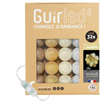 1 x RAW Customer Returns GuirLED - LED string lights with cotton balls with USB - Night light for babies 2 hours - Power adapter 2 A USB 2 A included - 3 intensities - 32 balls 3.2 m - Radiance - RRP €49.4