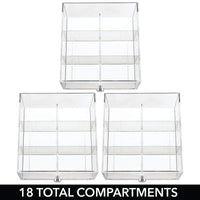 1 x RAW Customer Returns mDesign kitchen organizer with 3 drawers storage box for tea bags, coffee pods, sweeteners and more tea box with 18 compartments made of plastic beige and transparent - RRP €32.99