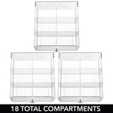 1 x RAW Customer Returns mDesign kitchen organizer with 3 drawers storage box for tea bags, coffee pods, sweeteners and more tea box with 18 compartments made of plastic beige and transparent - RRP €32.99