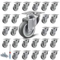 1 x RAW Customer Returns LALAGO 24 pieces transport castors, swivel castors, 50 mm furniture castors, furniture rollers with swivel plate, 50 kg per roller, small swivel castors for pallet furniture lockers, free screwdriver and screws - RRP €44.99