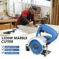 1 x RAW Customer Returns Hancaner dry stone cutting saw 1200Watt tile saw, incl. 115mm high-strength cutting disc, 12000rpm 0-45 degree bevel cut, for marble, tile, ceramic, wood, PVC - RRP €66.16