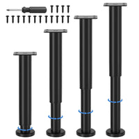 1 x RAW Customer Returns VETIN 4 pieces adjustable furniture feet, furniture feet height adjustable 25-43 cm, metal black furniture legs, furniture legs for cupboard, TV cabinet, bed, sofa, bedside table, chair, bathroom cabinet - RRP €24.99