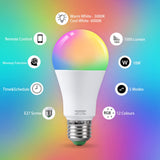 1 x RAW Customer Returns VARICART 10W Edison E27 Color Changing Light Bulb RGB LED Lamp, Dimmable LED Light Bulb with Remote Control, 12 Colors Warm White 3000K, Dual Memory, 100W Equivalent for Home Decoration Pack of 2  - RRP €18.71