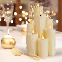 4 x Brand New WinsTime LED Candles Flameless Candles with Remote Control Timer Function, Battery Candles, Ivory LED Candles, Unique Design Flameless Candles, Real Wax - RRP €81.6