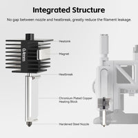 1 x RAW Customer Returns A1 Mini Hotend 0.4mm High Temp Fast Speed Hardened Steel Nozzle Chrome Plated Brass Heater Block with Silicone Sock Integrated Structure ONLY Compatible with Bambu Lab A1 A1 Mini 3D Printer - RRP €19.14