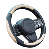 1 x RAW Customer Returns ZATOOTO Car Steering Wheel Cover, Leather Steering Wheel Cover, 37-38cm, Anti-Slip, Universal, Beige - RRP €19.62