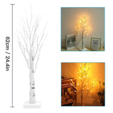 1 x RAW Customer Returns LED tree lights, 24 LED birch tree battery operated decorative lights, illuminated decorative tree for indoors, tables, living rooms, Easter decoration - 60cm 2ft - RRP €18.14