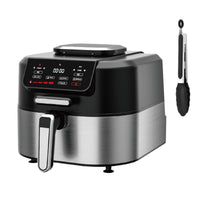 1 x RAW Customer Returns Lellaluka Air Fryer Grill, 5-in-1 6L Hot Air Fryer with Thermometer, 5 Cooking Functions and Touch Screen, 1700w Airfryer Smokeless Grill - RRP €88.51