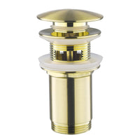 1 x RAW Customer Returns Drain fitting with overflow brushed gold - Keymark universal drain valve drain fitting for washbasin vanity unit - brass pop up drain plug - RRP €22.18