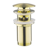 1 x RAW Customer Returns Drain fitting with overflow brushed gold - Keymark universal drain valve drain fitting for washbasin vanity unit - brass pop up drain plug - RRP €22.18