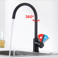 1 x RAW Customer Returns CECIPA low pressure kitchen tap black, kitchen tap for boiler, 360 rotatable kitchen tap low pressure with 3 G3 8 connections, easy installation low pressure tap for under-sink device - RRP €39.52