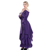 1 x RAW Customer Returns Fiamll Women s Steampunk Victorian Off Shoulder Medieval Maxi Dress Ladies Renaissance Cosplay Halloween Costume Purple XXL 3XL  - RRP €56.46