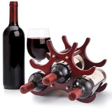 1 x RAW Customer Returns Gimars wooden wine rack, small bottle rack for 6 bottles of wine, dark wine stand, wine bottle holder, bottle stand - RRP €18.99