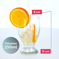 1 x RAW Customer Returns KADAX water glasses, set of 6, decorative glasses set, transparent glasses with stem, juice glasses with thick walls, drinking glasses for water, lemonade 250 ml, Marie  - RRP €19.15