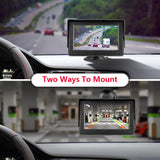 1 x RAW Customer Returns Rear view camera with monitor reversing camera car IP68 waterproof night vision parking aid system 4.3 LCD rear view screen - RRP €39.89