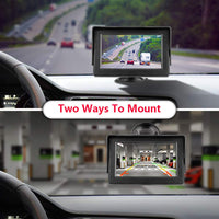 1 x RAW Customer Returns Rear view camera with monitor reversing camera car IP68 waterproof night vision parking aid system 4.3 LCD rear view screen - RRP €40.19